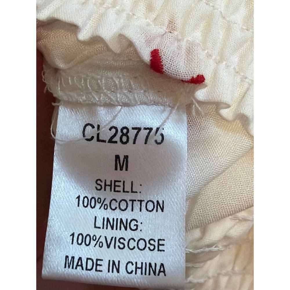 White Red Embroidered Star Smocked Tiered Skort Medium - Picture 6 of 6